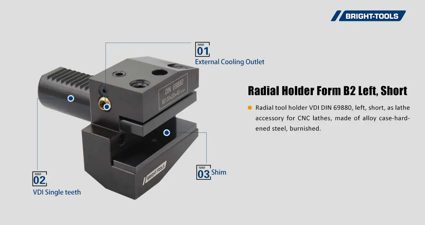 Radial Holder Form B2 Left, Short Of Mt Driven Tools