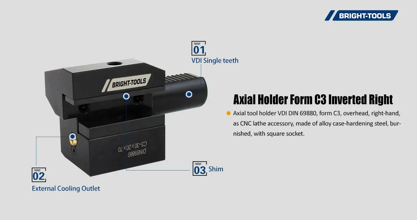 Axial Holder Form C3 Inverted Right Of Live Tooling