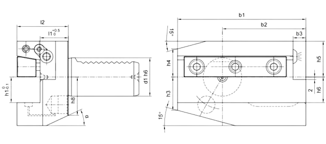 SPECIFICATION OF B5AK RADIAL, LONG, COOLANT, WEDGE CLAMPING HOLDERSS