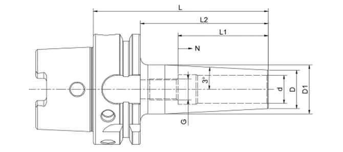 SPECIFICATION OF HSK-A SHRINK FIT CHUCK 3°, SLIM