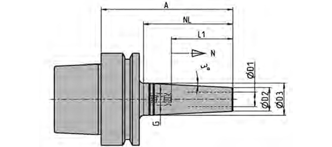 SPECIFICATION OF HSK-E SHRINK FIT CHUCK 3°, SLIM