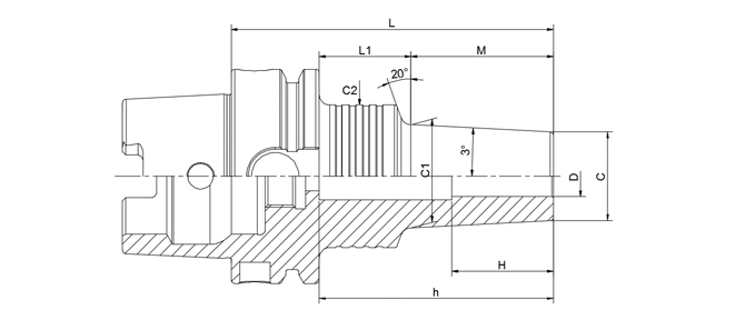 SPECIFICATION OF HSK-A SHRINK CHUCK 3° SLIM FORM A