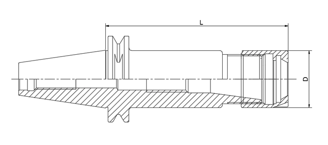 SPECIFICATION OF ER COLLET CHUCK WITHOUT DRIVE SLOTS WITH HEX NUT