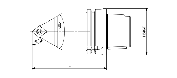 SPECIFICATION OF HSK-T TURNING TOOL SCMCN 50°/80°/50°