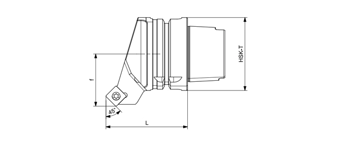 SPECIFICATION OF HSK-T TURNING TOOL SSSCR | SSSCL 45°/90°