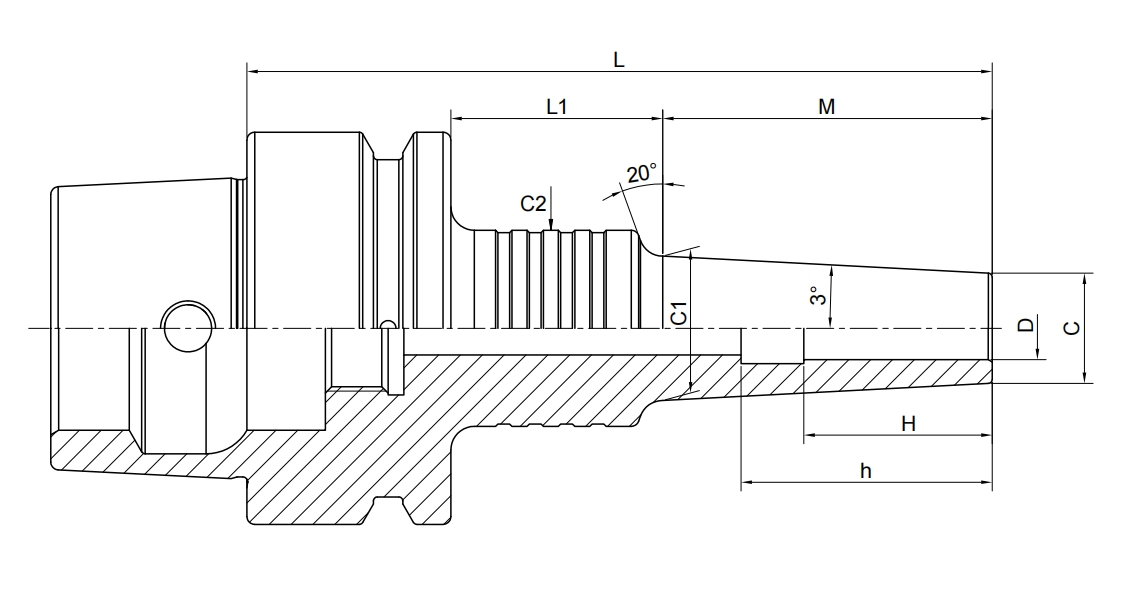 SPECIFICATION OF HSK-E SHRINK CHUCK 3° REGULAR FORM A