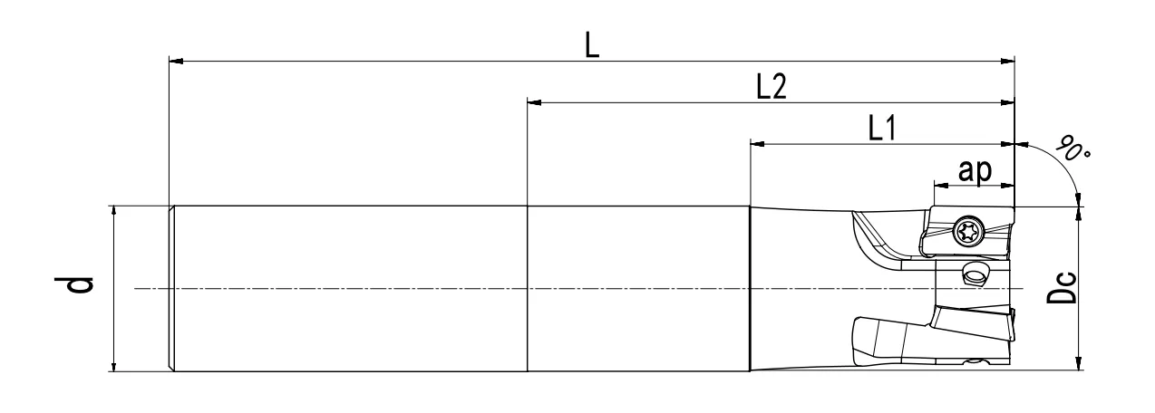 SPECIFICATION OF END MILLING CUTTER, AMPT INSERTS APMT 1604PDER