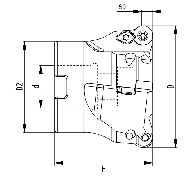 SPECIFICATION OF FACE MILLING CUTTER, ROUND INSERTS RP..1003/RD..1003