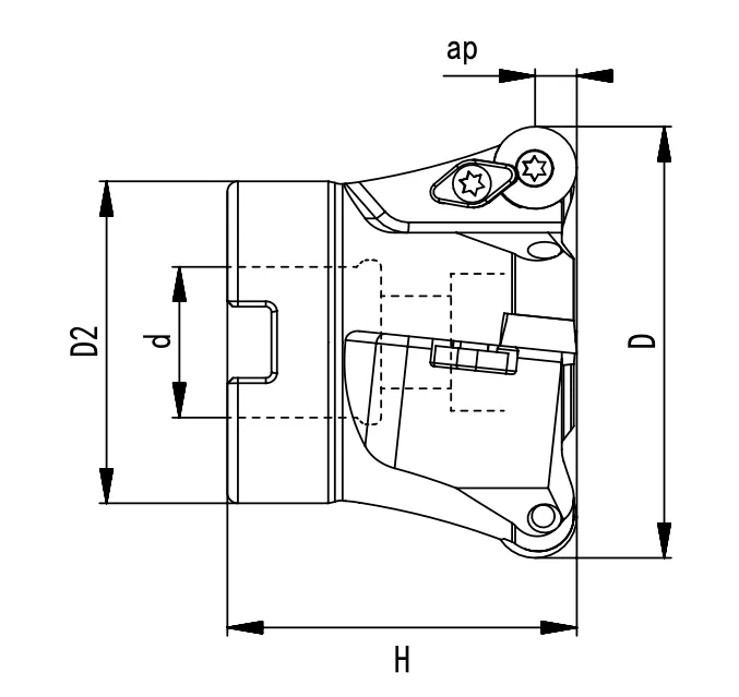 SPECIFICATION OF FACE MILLING CUTTER, ROUND INSERTS RP..1204/RD..1204
