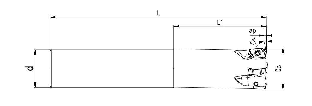 SPECIFICATION OF HIGH-FEED END MILLING CUTTER LN0303