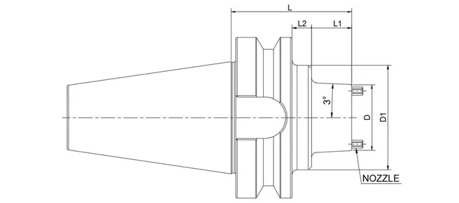 SPECIFICATION OF 2 PIECE BT SLIM SHRINK FIT CHUCK, COOLANT