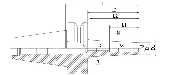 SPECIFICATION OF BT SHRINK FIT CHUCK 3°