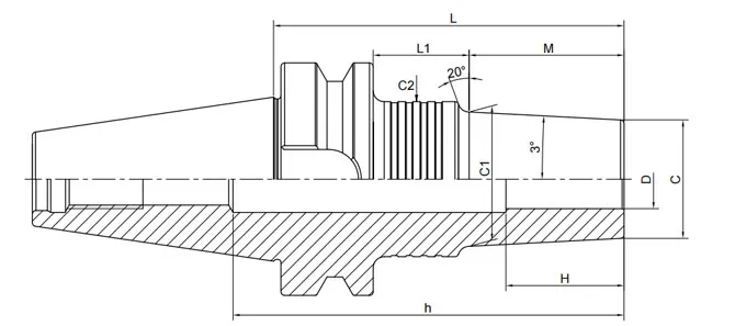 SPECIFICATION OF BT SHRINK CHUCK 3° REGULAR FORM B