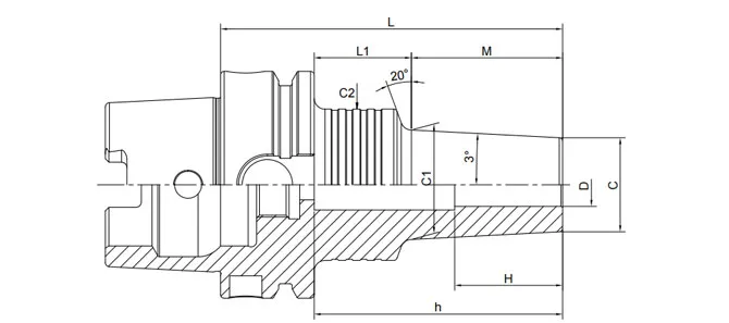 SPECIFICATION OF HSK-A SHRINK CHUCK 3° REGULAR FORM B