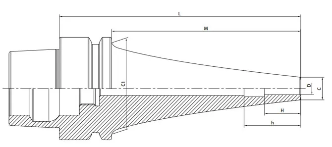 SPECIFICATION OF HSK-E SHRINK CHUCK, CURVED