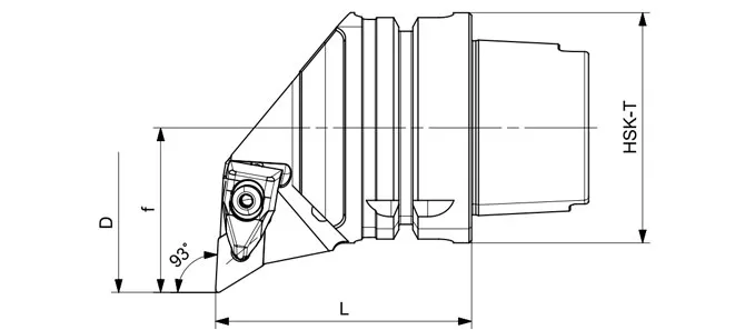 SPECIFICATION OF HSK-T TURNING TOOL DDUNR | DDUNL 93°/55°