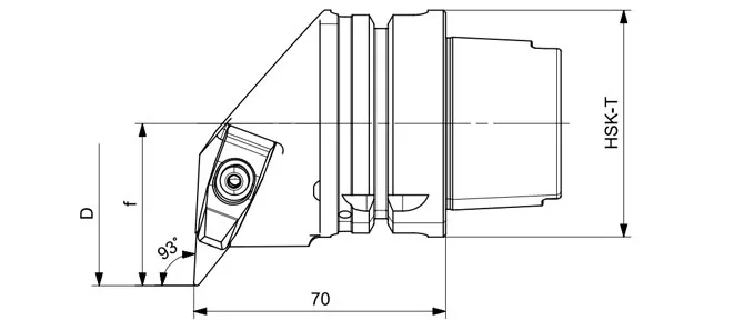 SPECIFICATION OF HSK-T TURNING TOOL DVUNR | DVUNL 93°/35°