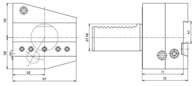 SPECIFICATION OF CUTTING OFF TOOL HOLDERS INVERTED LEFT HEIGHT ADJUSTABLE